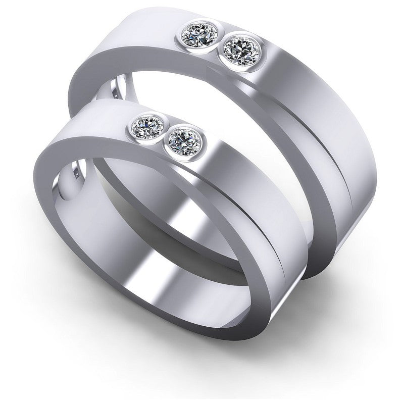 Round Cut Diamonds Wedding Sets in 14KT White Gold