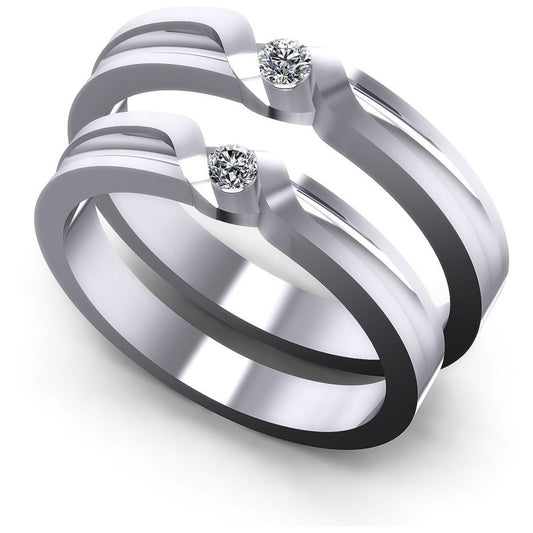 Round Cut Diamonds Wedding Sets in 14KT White Gold