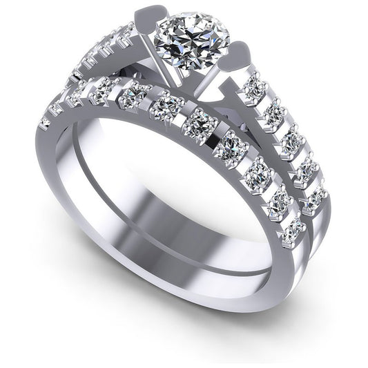 Round Diamonds 1.00CT Bridal Set in 14KT White Gold