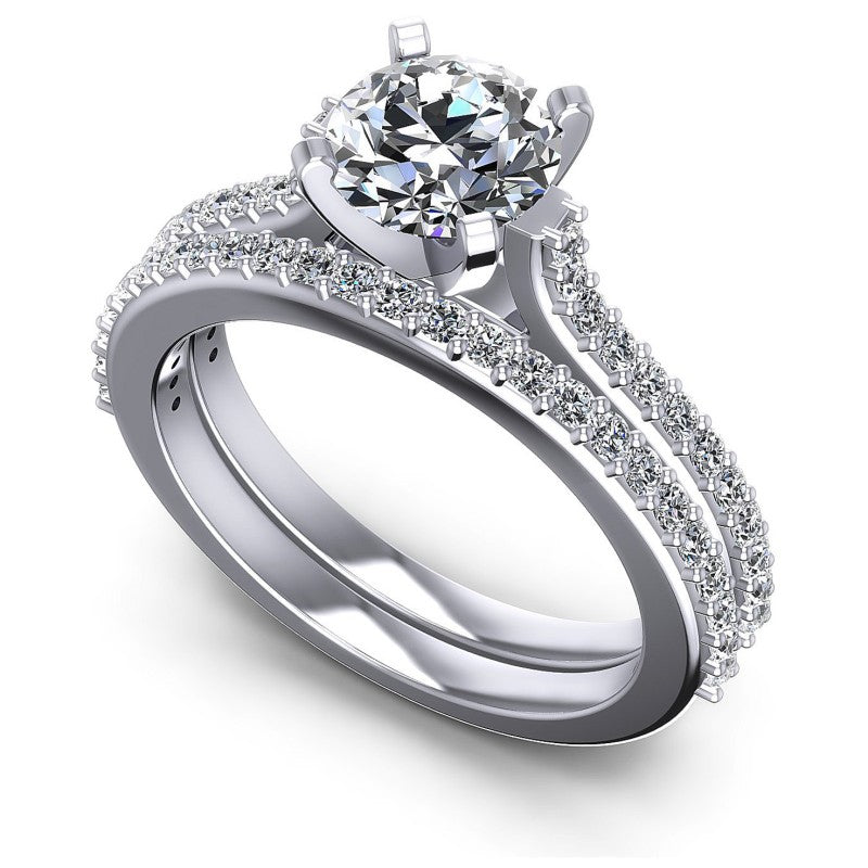 Round Diamonds 0.75CT Bridal Set in 14KT White Gold