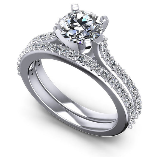 Round Diamonds 0.75CT Bridal Set in 14KT White Gold