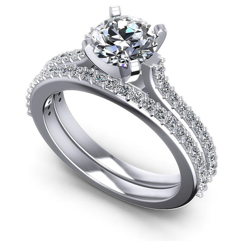 Round Diamonds 0.75CT Bridal Set in 14KT White Gold