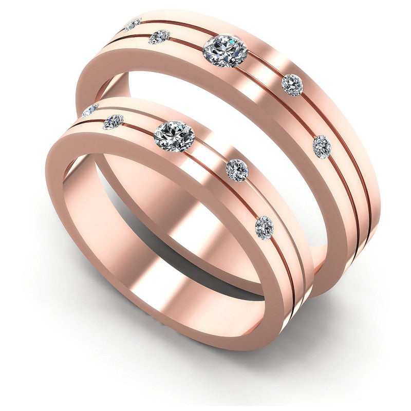 Round Cut Diamonds Wedding Sets in 18KT White Gold