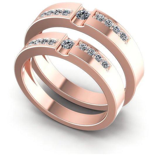 Round Cut Diamonds Wedding Sets in 18KT White Gold