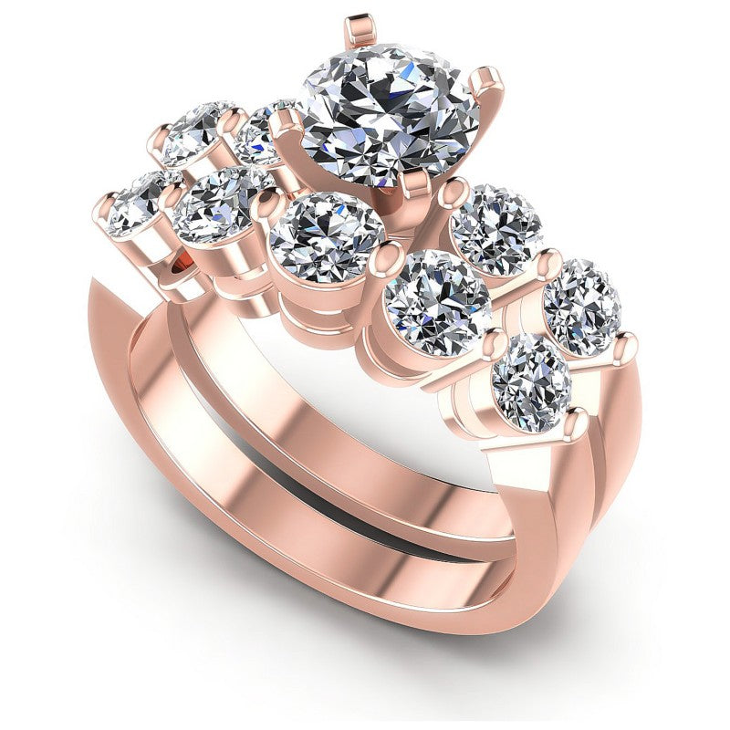 Round Cut Diamonds Bridal Set in 18KT White Gold