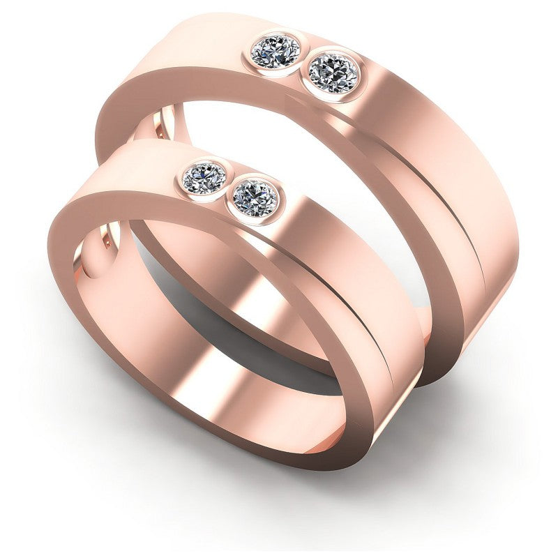 Round Cut Diamonds Wedding Sets in 18KT White Gold