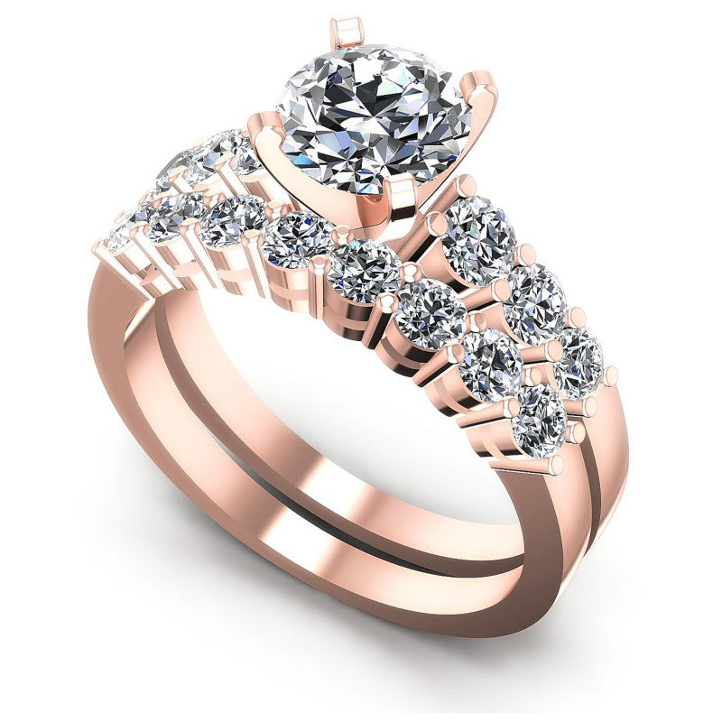 Round Diamonds 1.55CT Bridal Set in 18KT White Gold