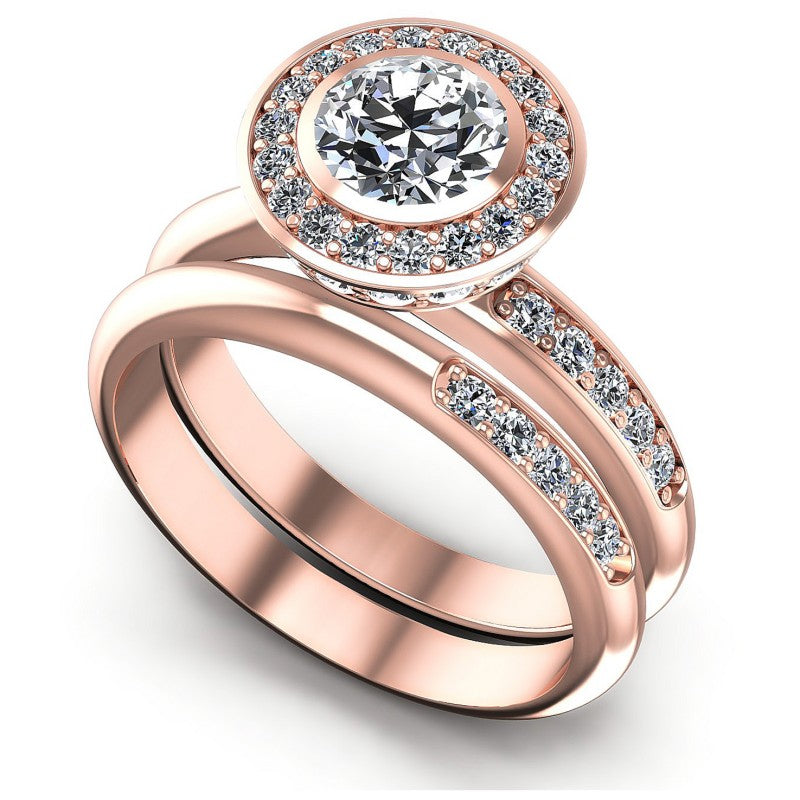 Round Diamonds 1.05CT Bridal Set in 18KT White Gold