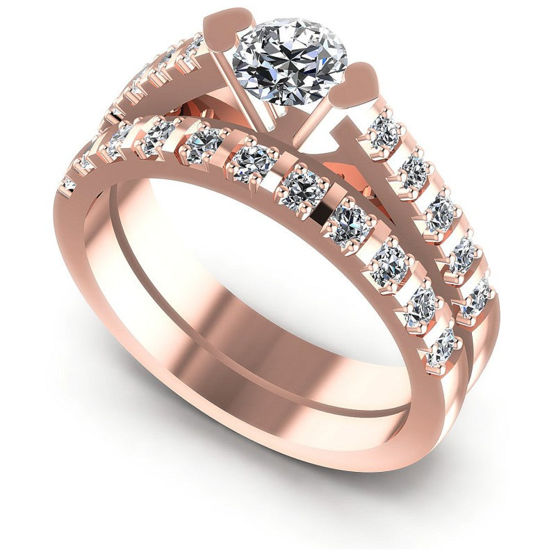 Round Diamonds 1.00CT Bridal Set in 18KT White Gold