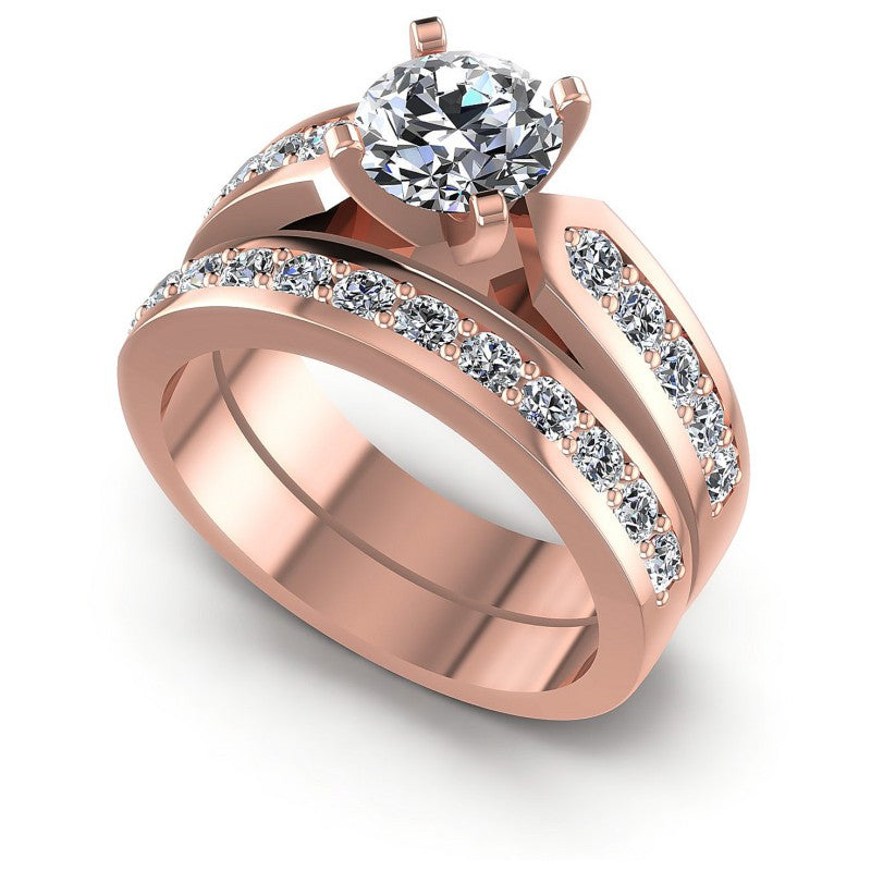 Round Diamonds 1.35CT Bridal Set in 18KT White Gold