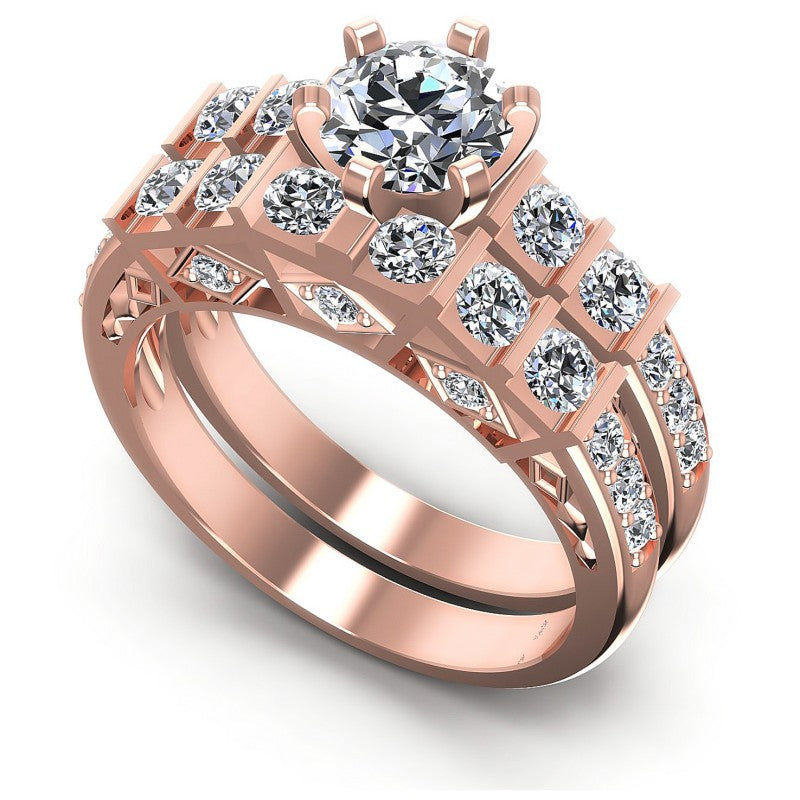 Round Diamonds 1.50CT Bridal Set in 18KT White Gold