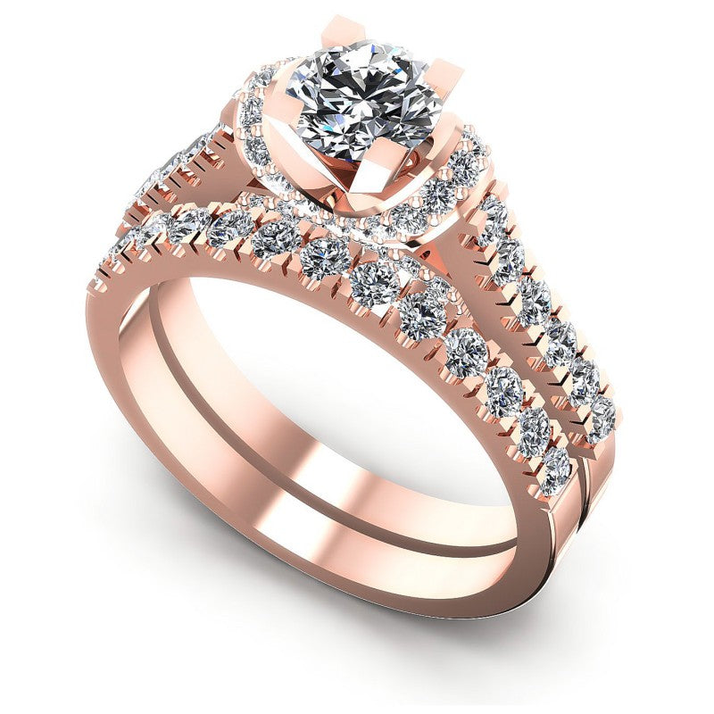 Round Diamonds 1.20CT Bridal Set in 18KT White Gold