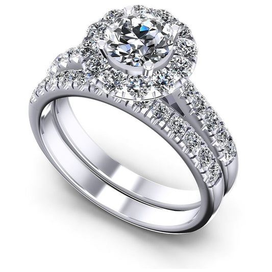 Round Diamonds 1.45CT Bridal Set in 14KT White Gold