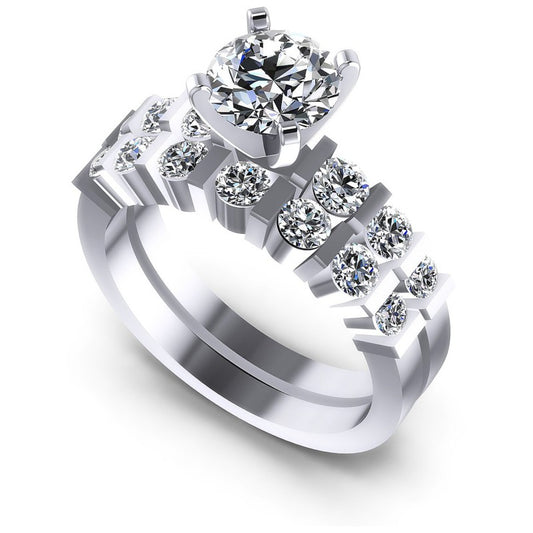 Round Diamonds 1.35CT Bridal Set in 14KT White Gold