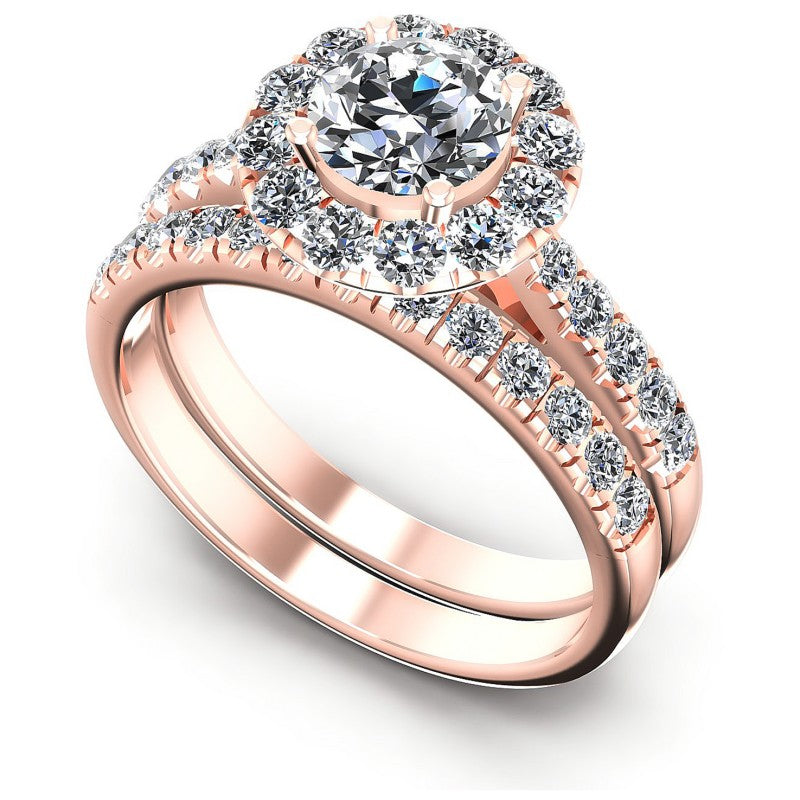 Round Diamonds 1.45CT Bridal Set in 18KT White Gold
