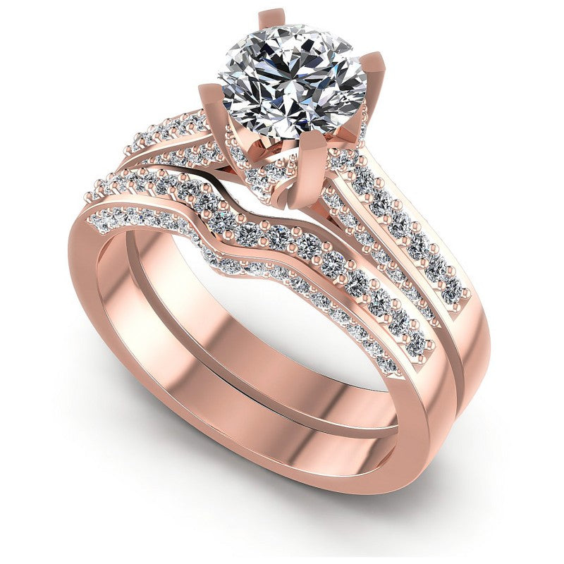 Round Diamonds 1.10CT Bridal Set in 18KT White Gold