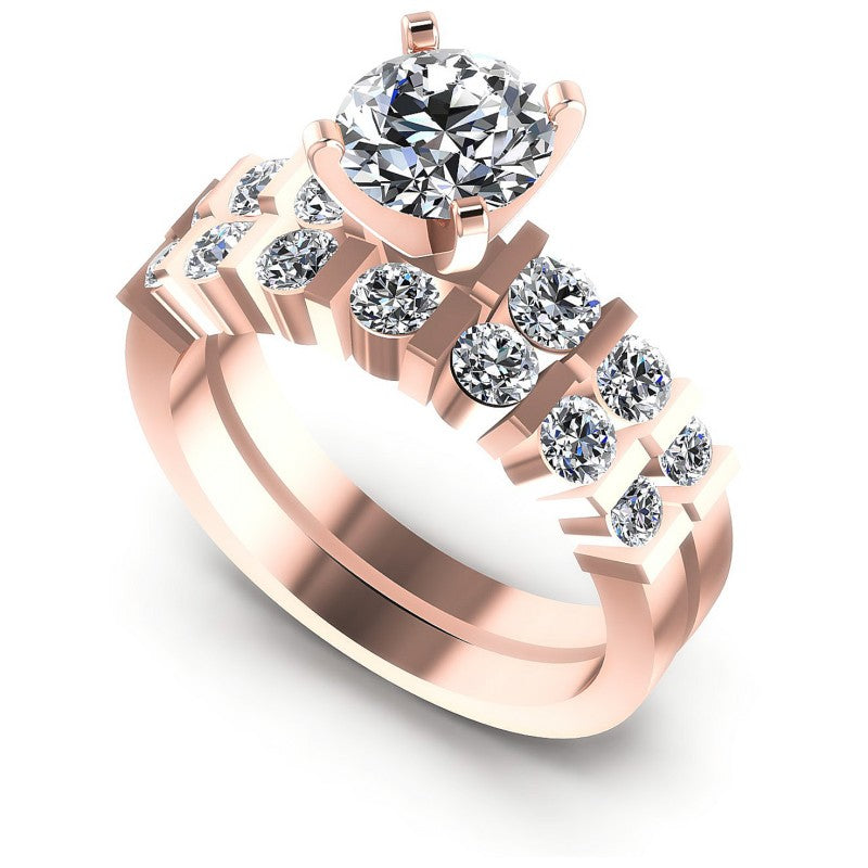 Round Diamonds 1.35CT Bridal Set in 18KT White Gold