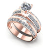 Princess and Round Diamonds 2.40CT Bridal Set in 18KT White Gold