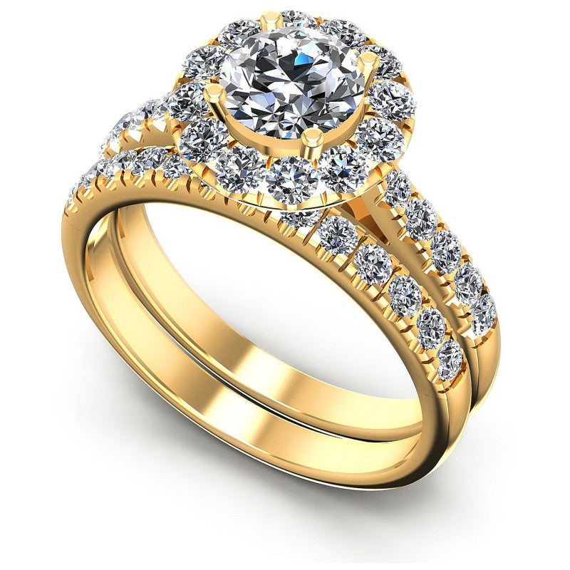 Round Diamonds 1.45CT Bridal Set in 14KT White Gold