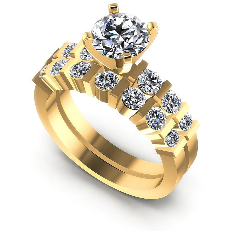 Round Diamonds 1.35CT Bridal Set in 14KT White Gold