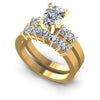 Princess And Pear Cut Diamonds Bridal Set in 14KT White Gold