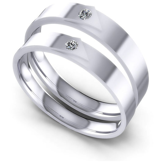 Round Cut Diamonds Wedding Sets in 14KT White Gold