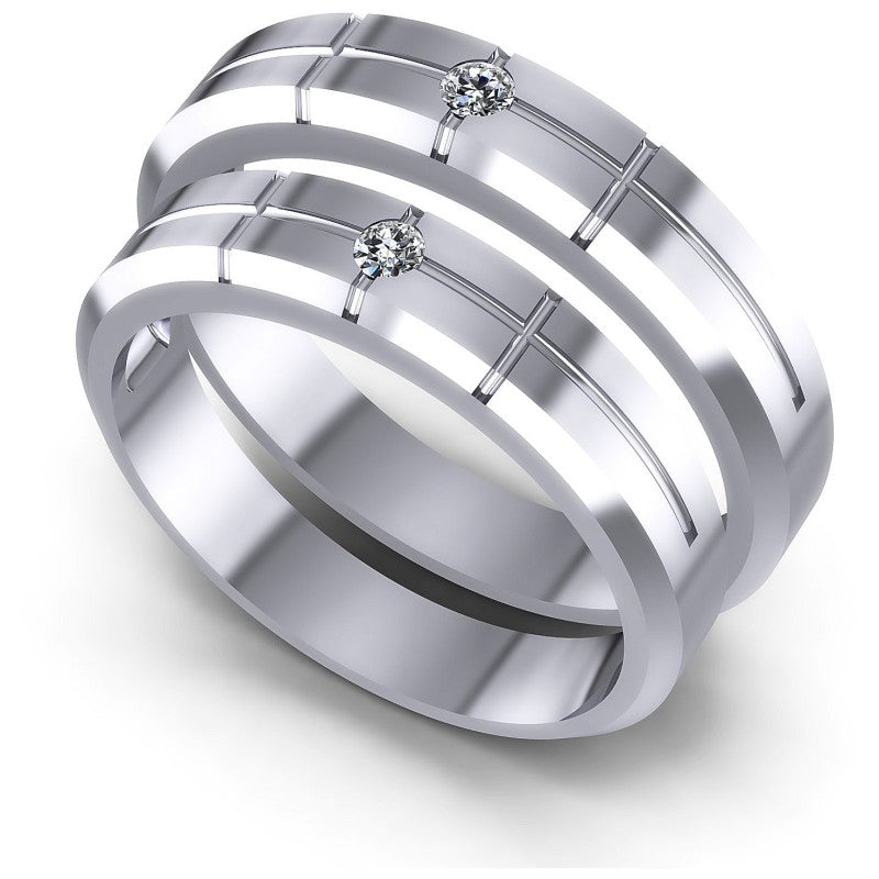 Round Cut Diamonds Wedding Sets in 14KT White Gold