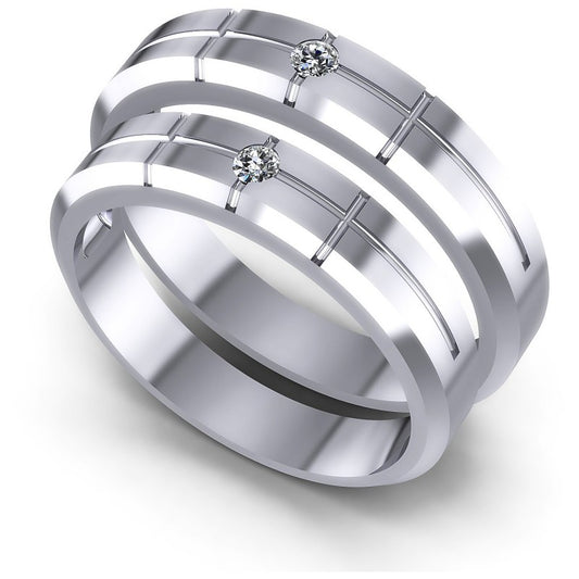 Round Cut Diamonds Wedding Sets in 14KT White Gold