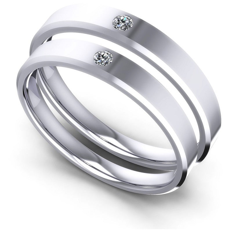 Round Cut Diamonds Wedding Sets in 14KT White Gold
