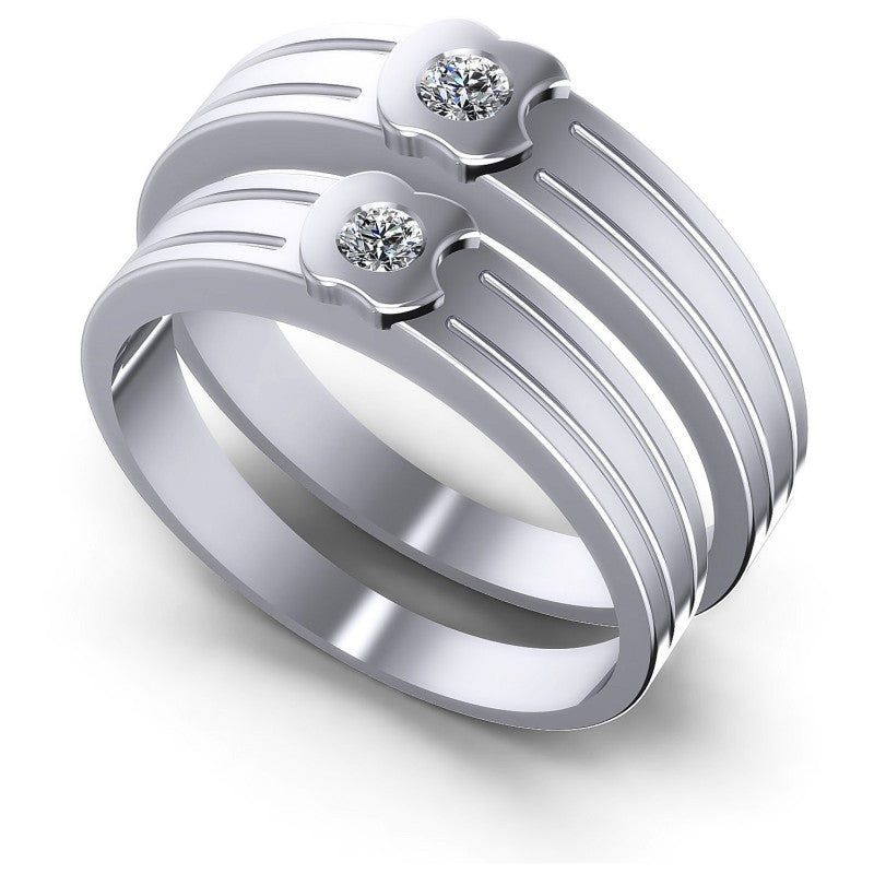 Round Cut Diamonds Wedding Sets in 14KT White Gold