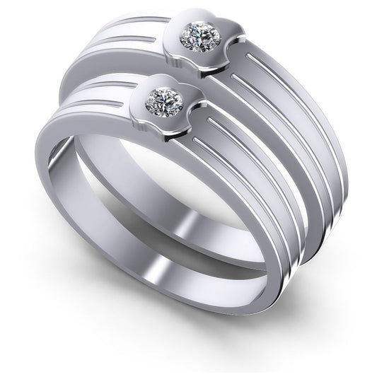 Round Cut Diamonds Wedding Sets in 14KT White Gold