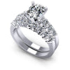 Oval And Round Cut Diamonds Bridal Set in 14KT White Gold