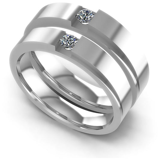 Round Cut Diamonds Wedding Sets in 14KT White Gold