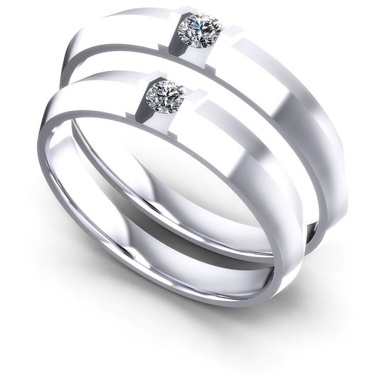 Round Cut Diamonds Wedding Sets in 14KT White Gold