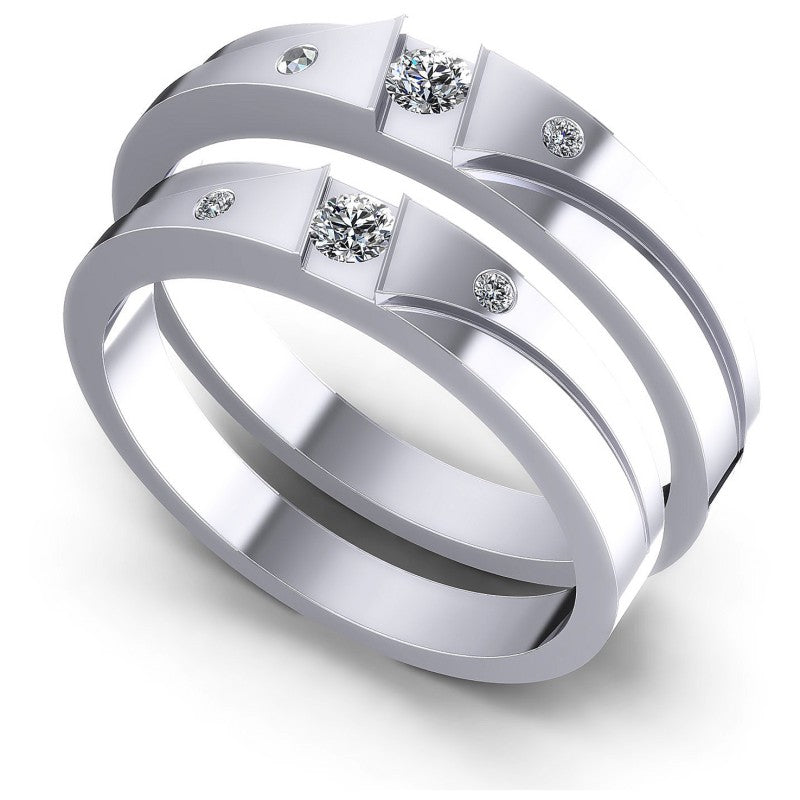 Round Cut Diamonds Wedding Sets in 14KT White Gold