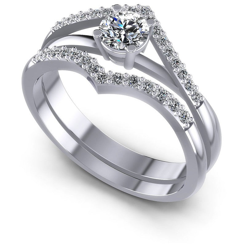 Round Cut Diamonds Bridal Set in 14KT White Gold