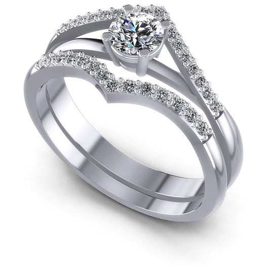 Round Cut Diamonds Bridal Set in 14KT White Gold