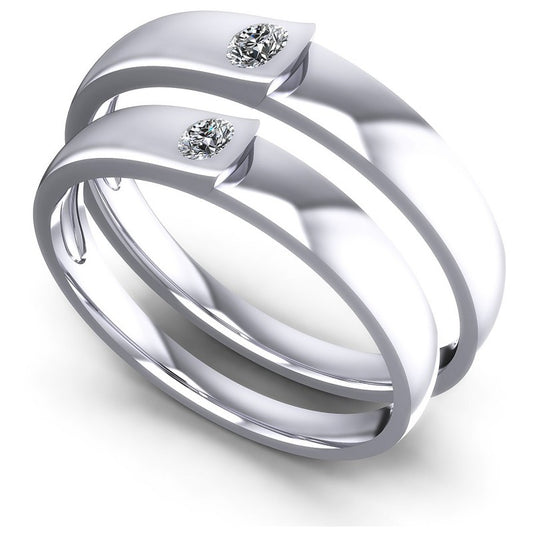 Round Cut Diamonds Wedding Sets in 14KT White Gold
