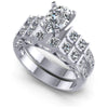 Pear And Round Cut Diamonds Bridal Set in 14KT White Gold