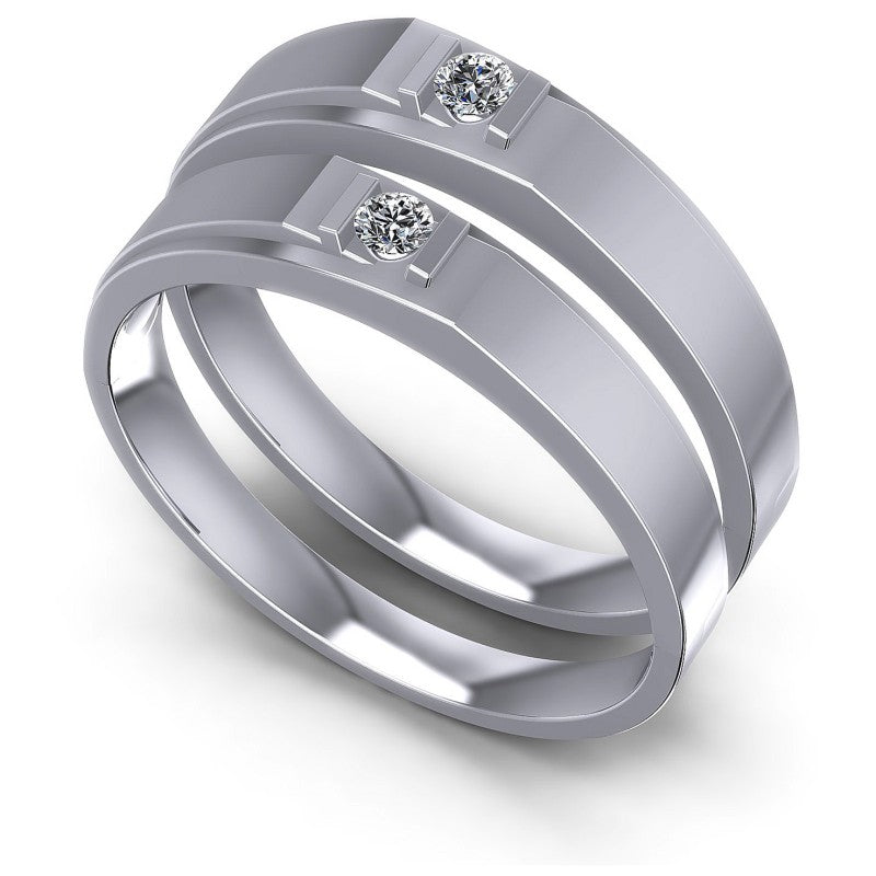Round Cut Diamonds Wedding Sets in 14KT White Gold