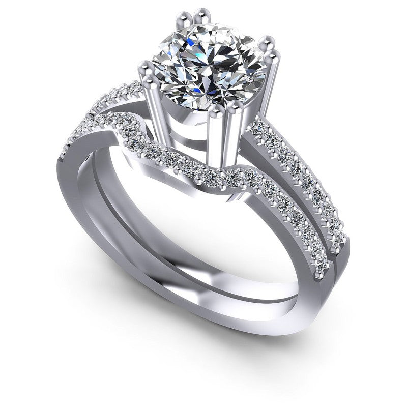 Round Cut Diamonds Bridal Set in 14KT White Gold