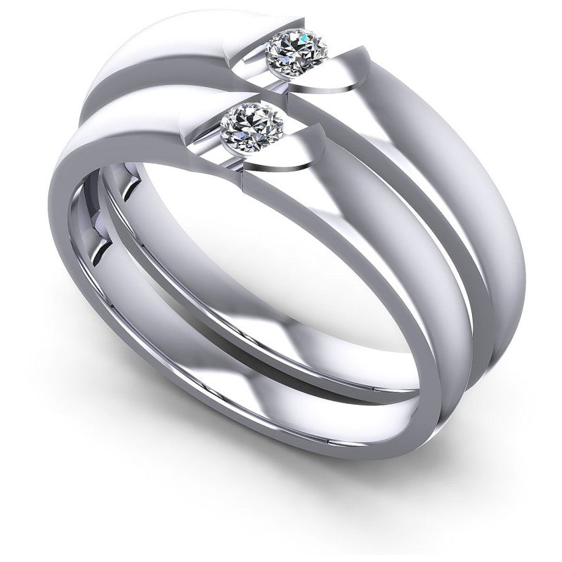 Round Cut Diamonds Wedding Sets in 14KT White Gold