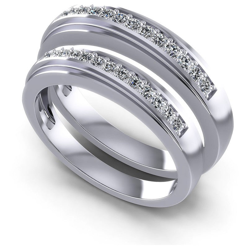Round Cut Diamonds Wedding Sets in 14KT White Gold