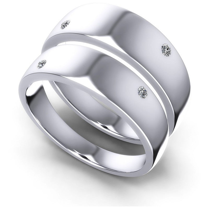 Round Cut Diamonds Wedding Sets in 14KT White Gold