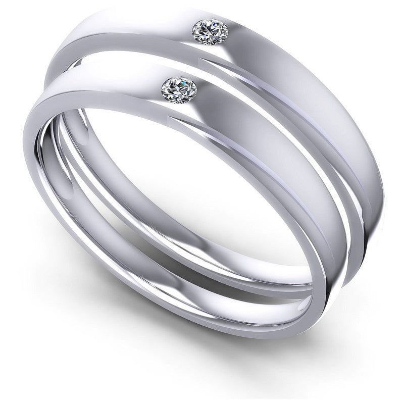 Round Cut Diamonds Wedding Sets in 14KT White Gold