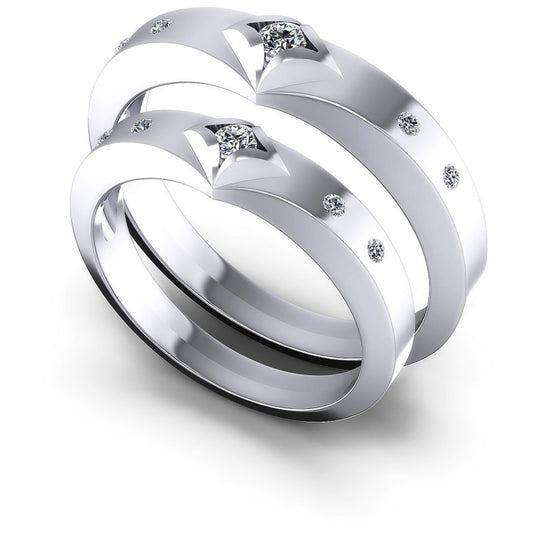 Round Cut Diamonds Wedding Sets in 14KT White Gold