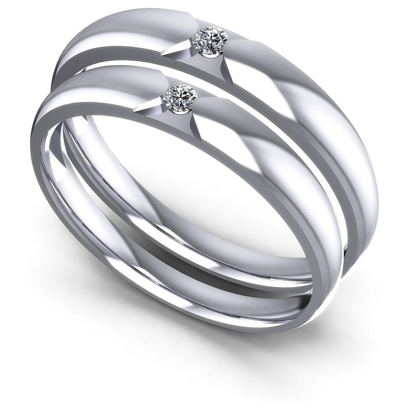 Round Cut Diamonds Wedding Sets in 14KT White Gold