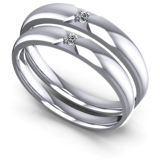 Round Cut Diamonds Wedding Sets in 14KT White Gold