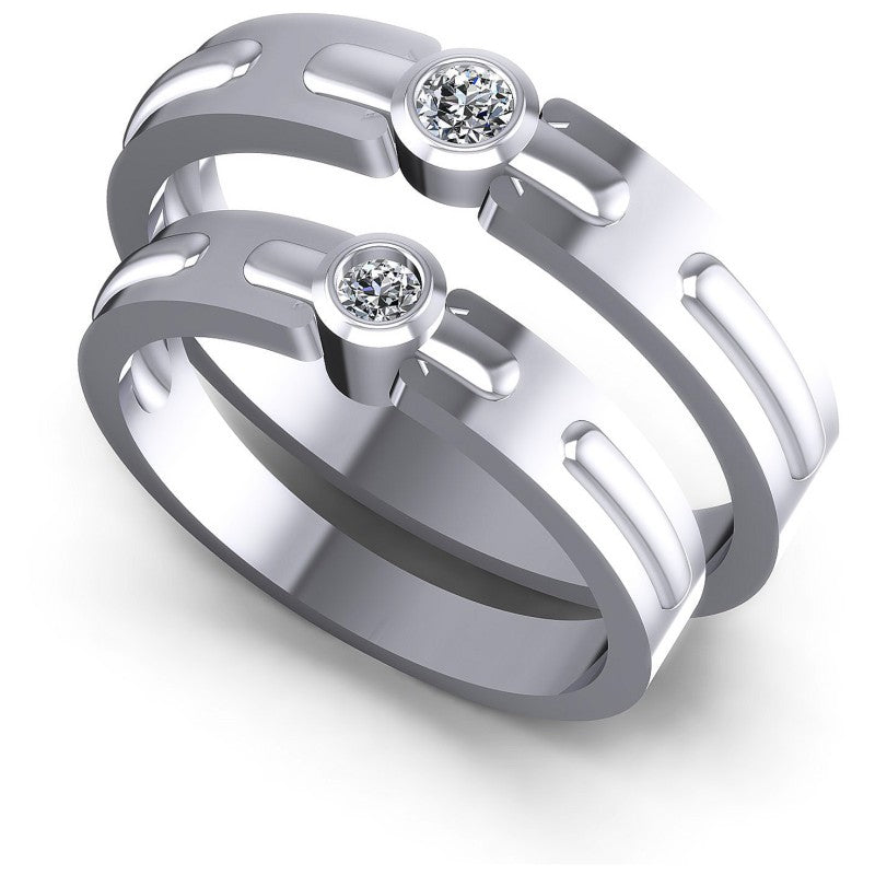 Round Cut Diamonds Wedding Sets in 14KT White Gold