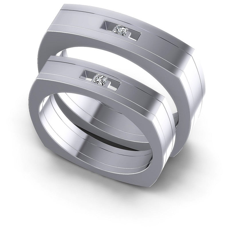 Princess Cut Diamonds Wedding Sets in 14KT White Gold